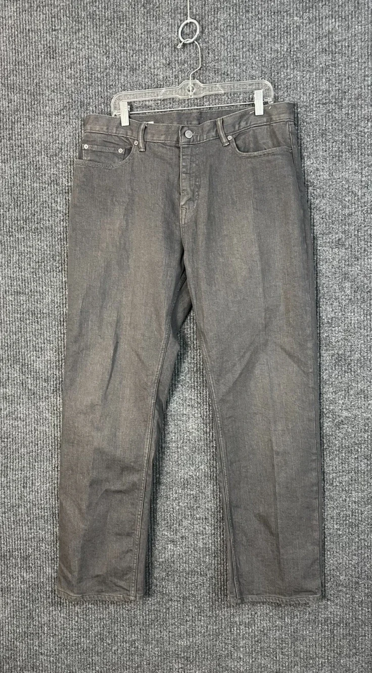 Banana Republic Jeans Mens 36 Gray Straight Leg Mid Rise Cotton Blend Denim